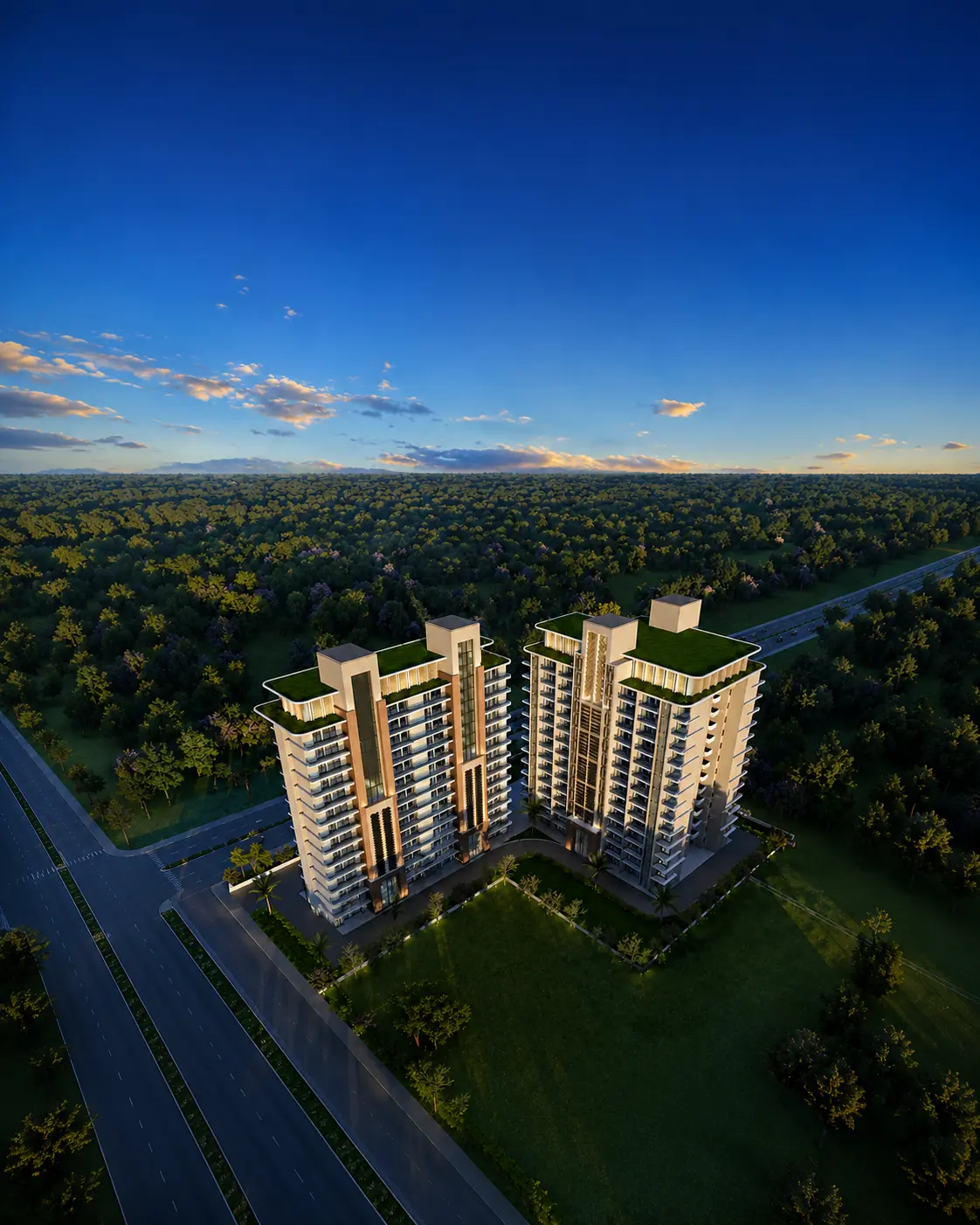 Aerial architectural view of Grandeur Homes in Dera Bassi